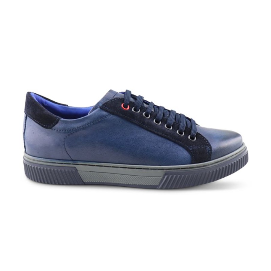 Uomo Otisopse | Sneakers In Pelle Stropicciata Blu