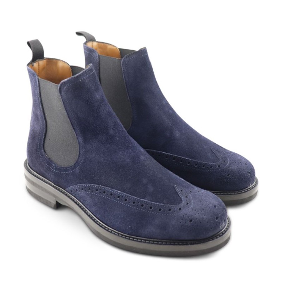 Uomo Otisopse | Stivaletti Vibram Blu In Camoscio