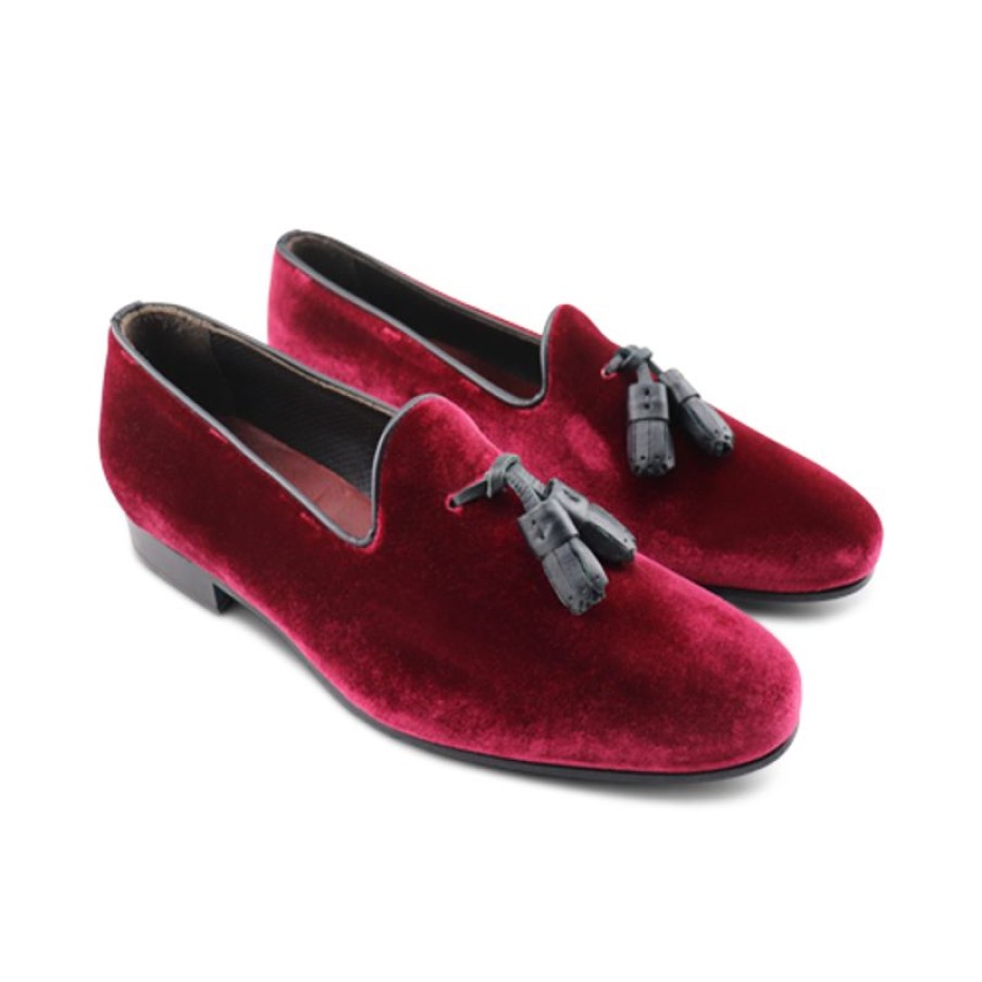 Uomo Otisopse | Slippers In Velluto Bordeaux