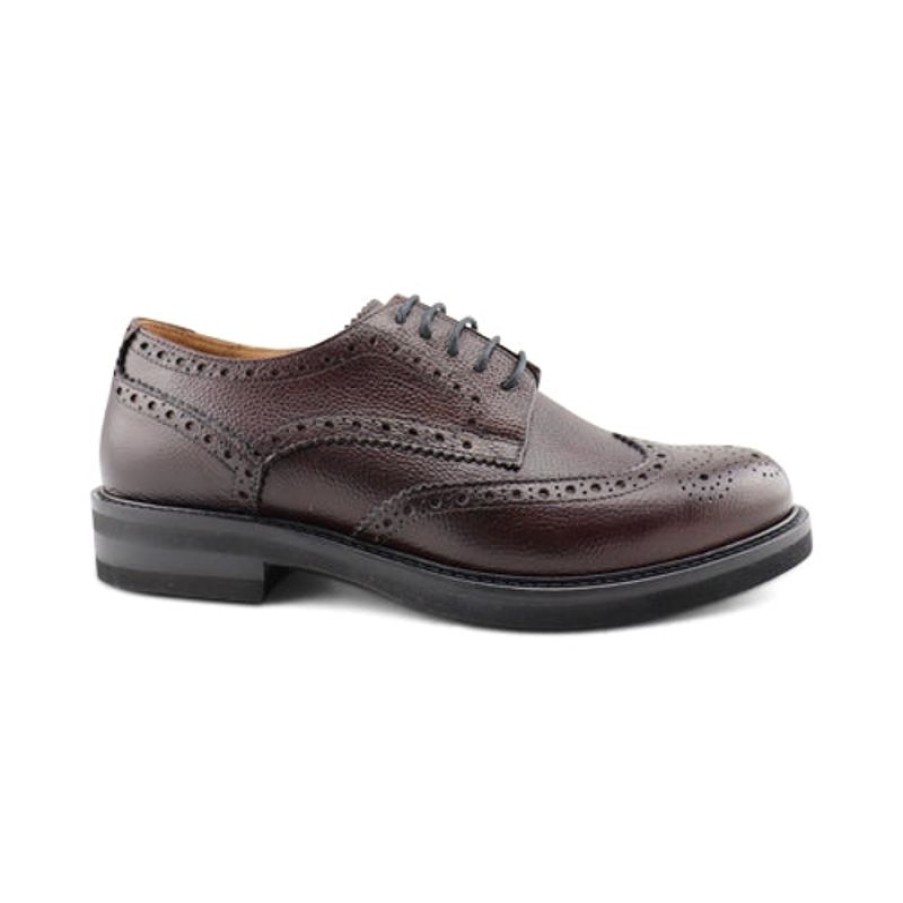 Uomo Otisopse | Derby In Pelle Bordeaux Con Suola Vibram