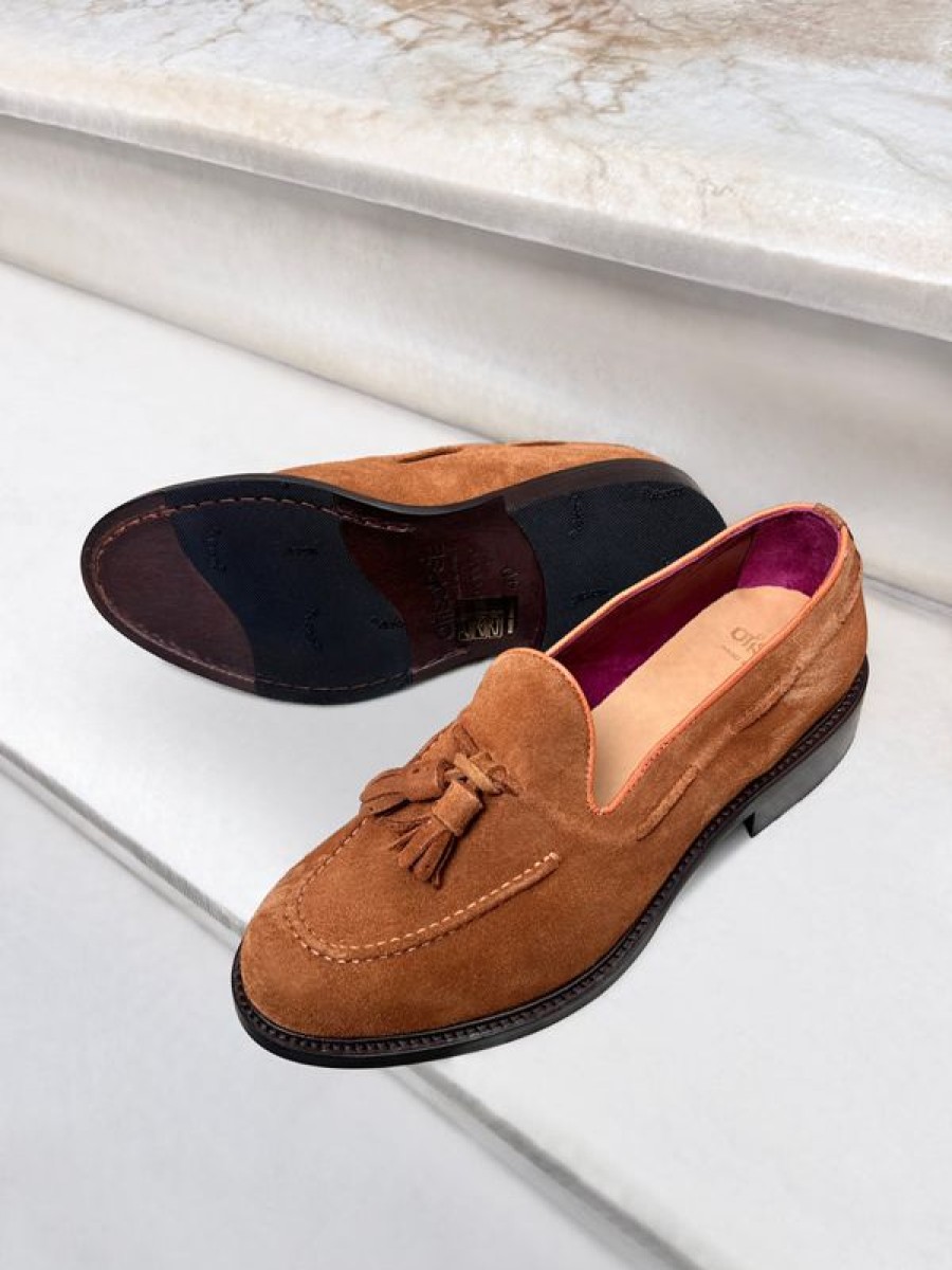 Uomo Otisopse | Slippers In Camoscio Color Tabacco