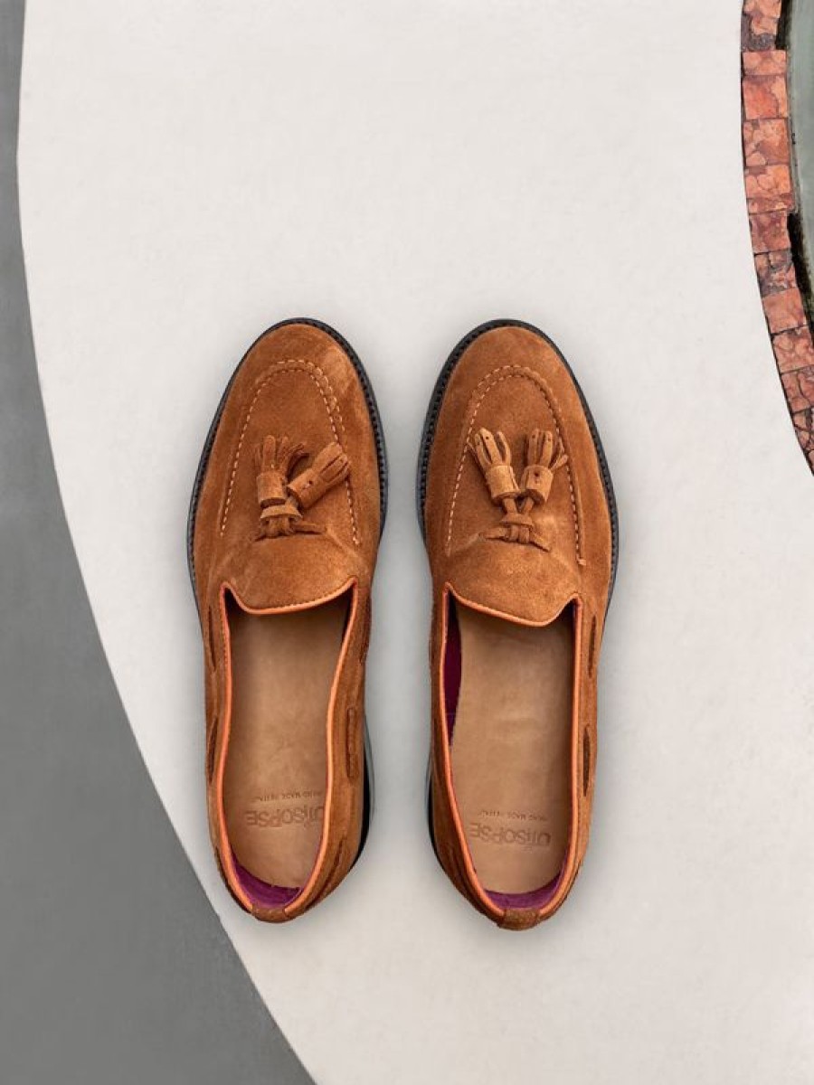 Uomo Otisopse | Slippers In Camoscio Color Tabacco