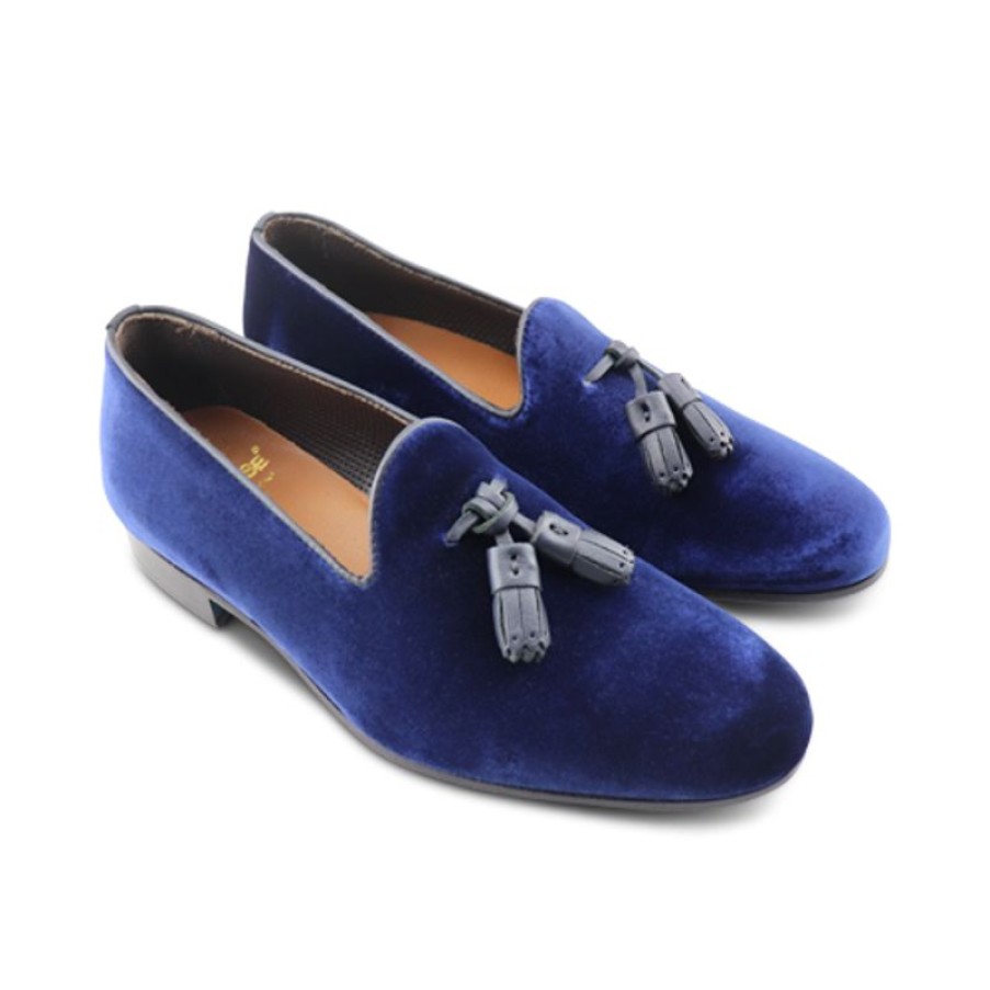 Uomo Otisopse | Slippers Blu In Velluto