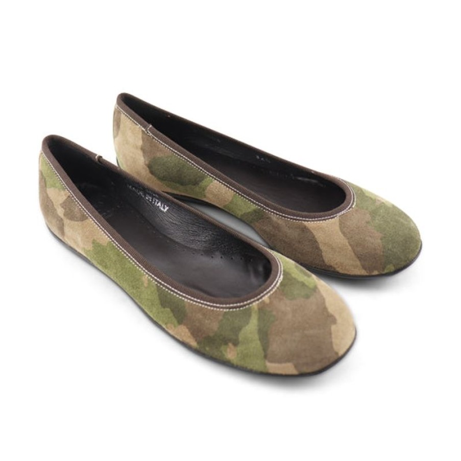 Donna Otisopse | Ballerine In Camoscio Camouflage