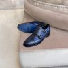 Uomo Otisopse | Scarpe Doppia Fibbia In Pelle Blu