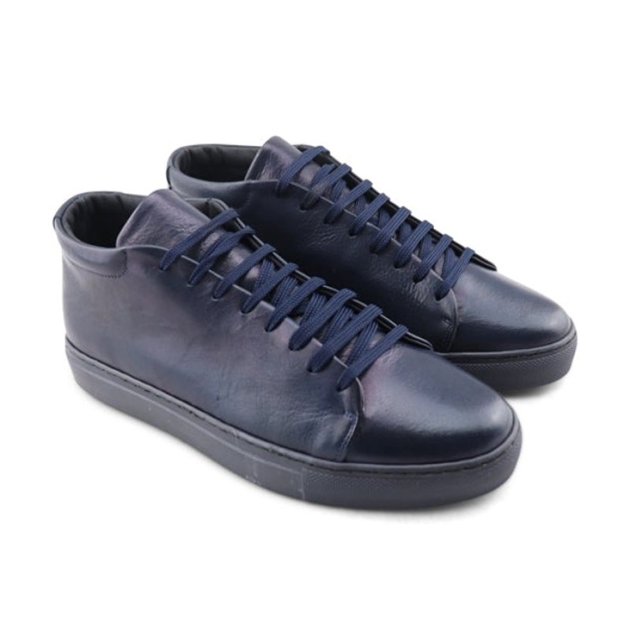 Uomo Otisopse | Sneakers Alte In Pelle Blu