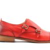 Donna Otisopse | Scarpe Doppia Fibbia Rosse In Pelle