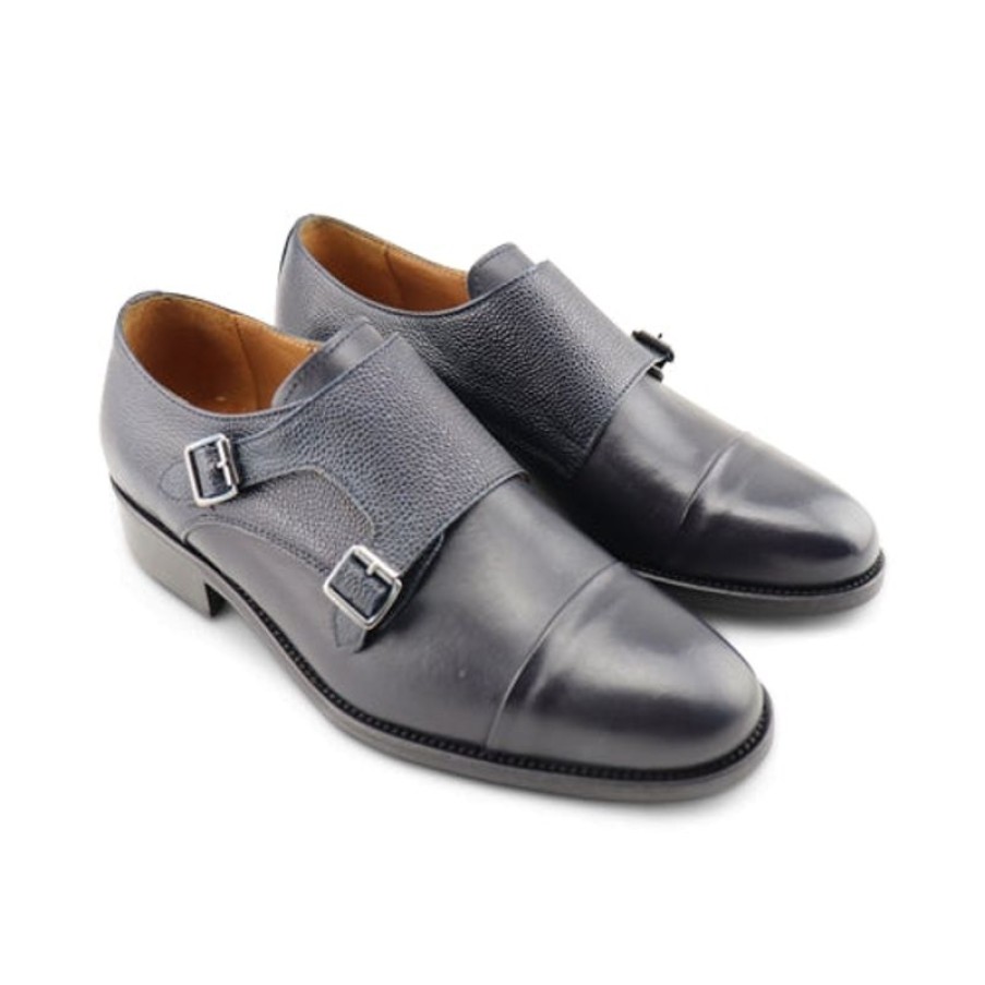 Uomo Otisopse | Scarpe Doppia Fibbia In Pelle Blu