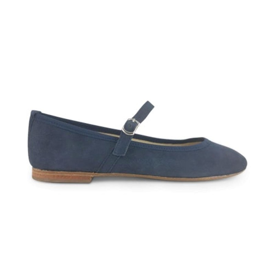 Donna Otisopse | Ballerine Con Cinturino In Camoscio Blu