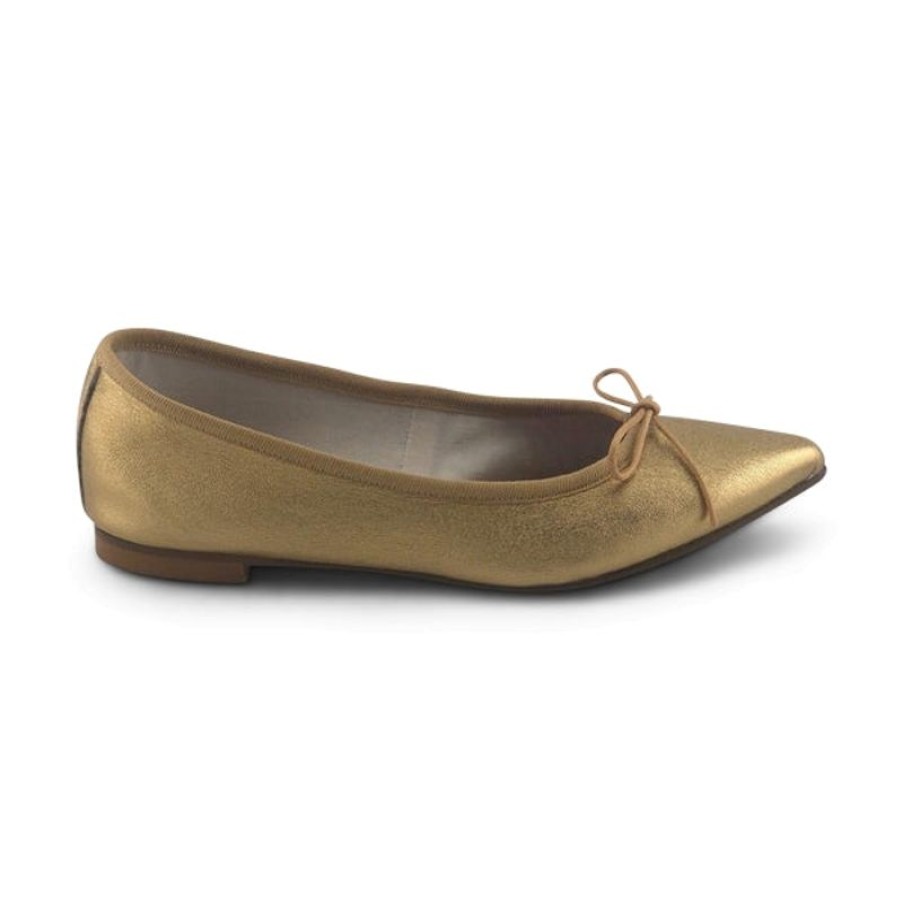 Donna Otisopse | Ballerine In Pelle Laminata Oro