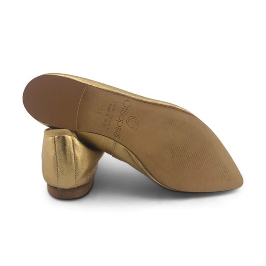 Donna Otisopse | Ballerine In Pelle Laminata Oro