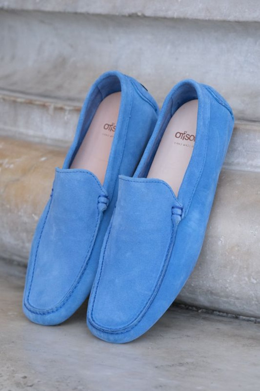 Uomo Otisopse | Mocassini In Camoscio Blu Elettrico