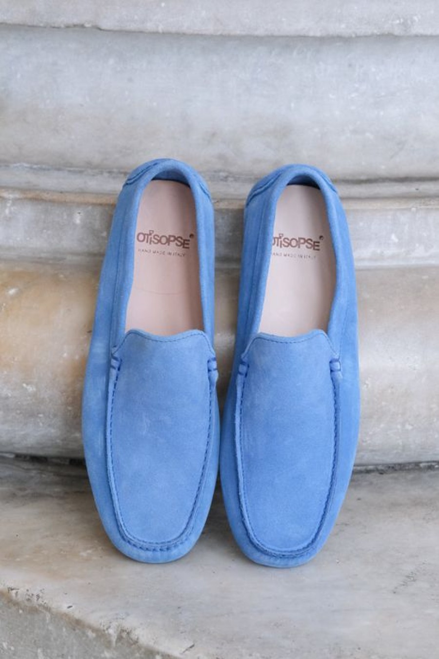 Uomo Otisopse | Mocassini In Camoscio Blu Elettrico