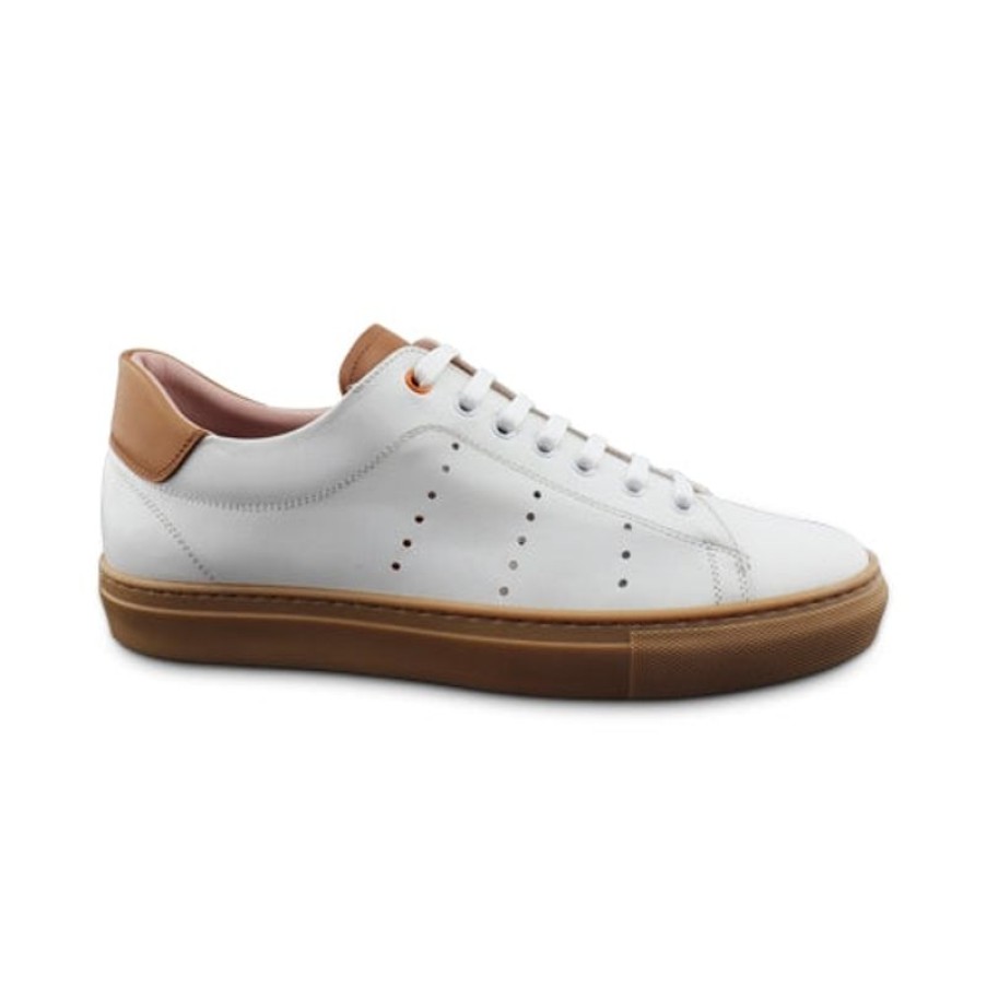 Uomo Otisopse | Sneakers Bianche In Pelle Con Suola Ambra