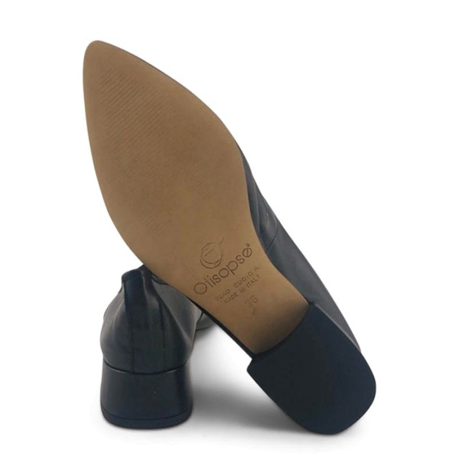 Donna Otisopse | Ballerine Nere In Pelle Con Tacco 3Cm