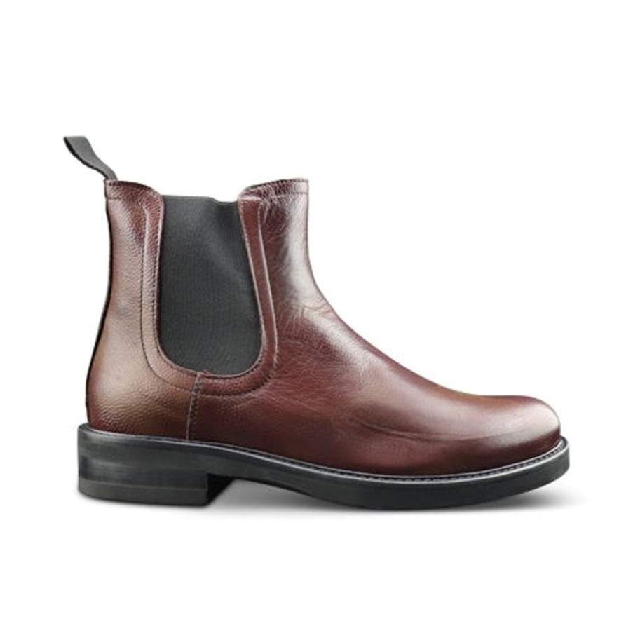 Uomo Otisopse | Stivaletti Vibram Bordeaux In Pelle Martellata