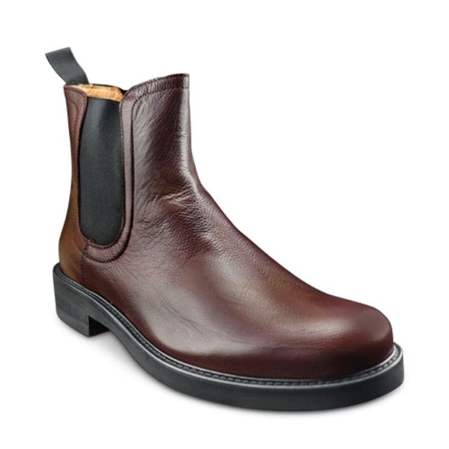 Uomo Otisopse | Stivaletti Vibram Bordeaux In Pelle Martellata