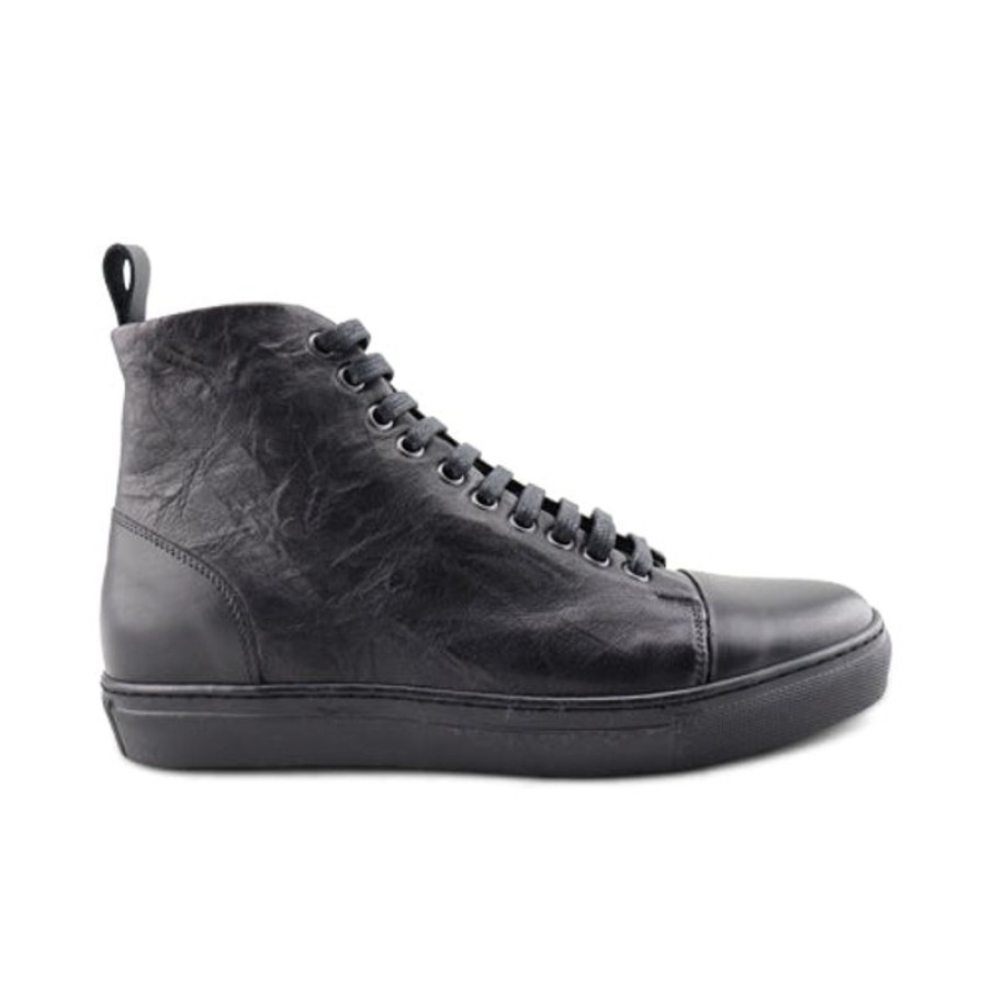 Uomo Otisopse | Sneakers Alte Nere In Pelle