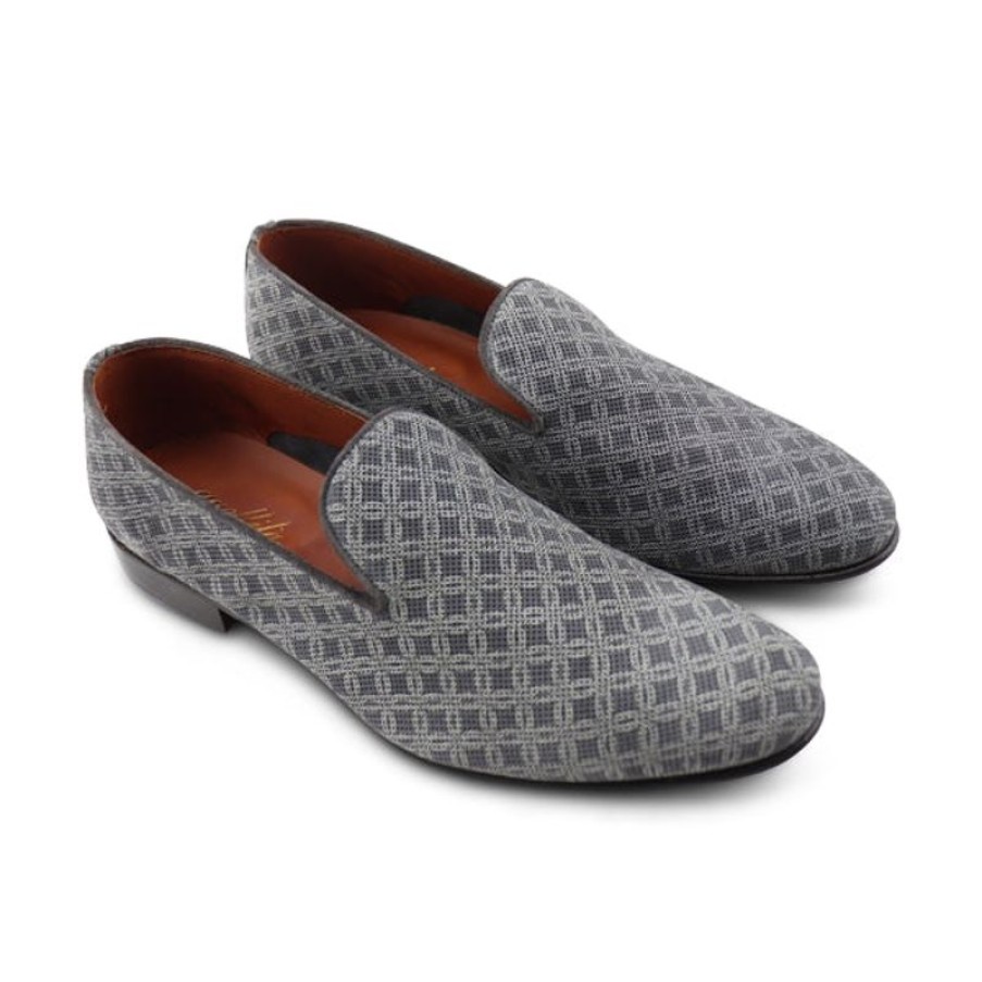 Uomo Otisopse | Slippers Grigie In Pelle Stampata