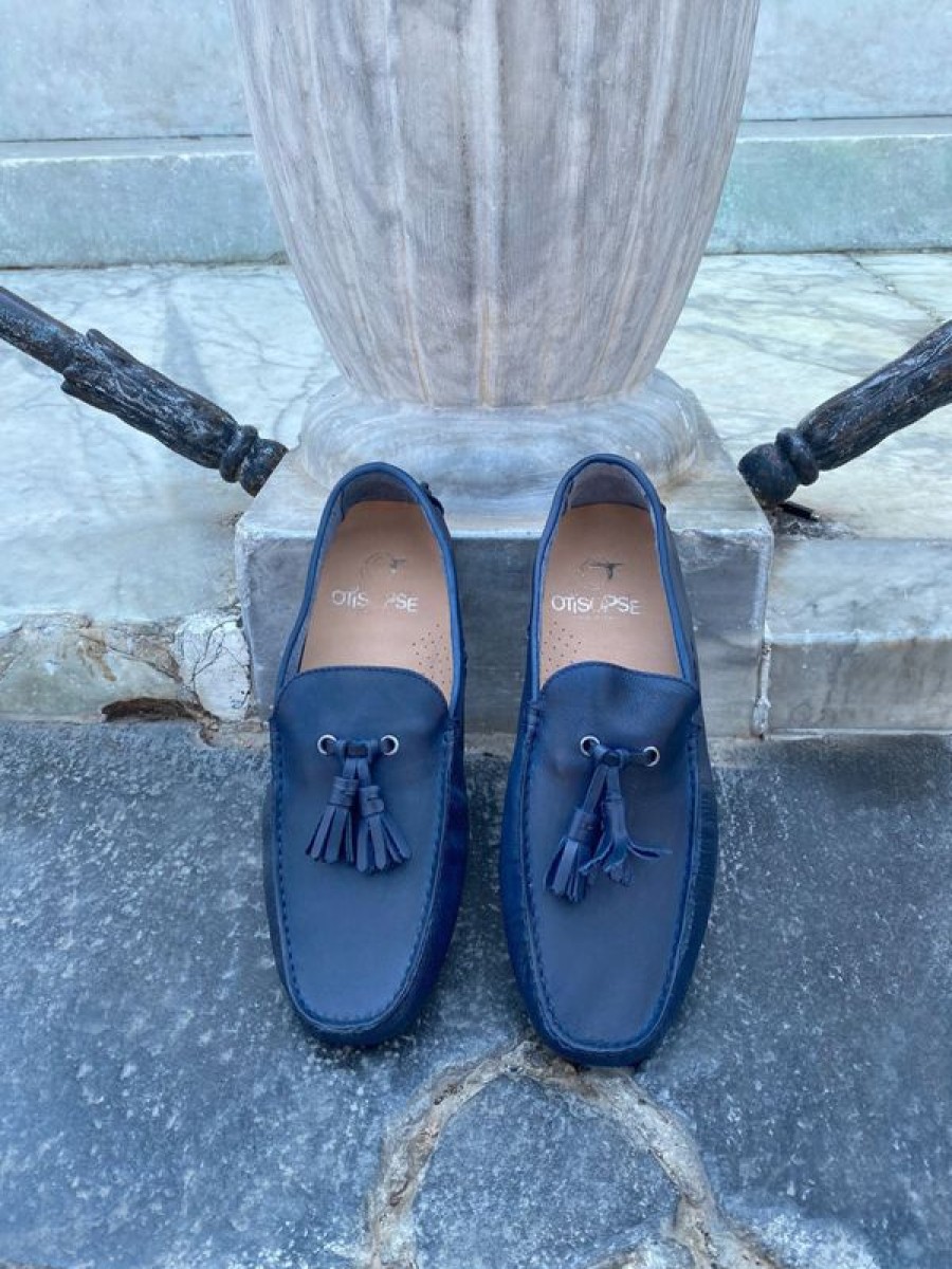 Uomo Otisopse | Mocassini In Pelle Blu