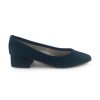 Donna Otisopse | Ballerine Blu In Camoscio Con Tacco 3Cm