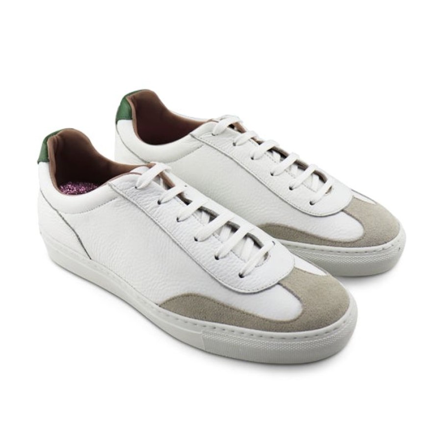 Uomo Otisopse | Sneakers Bianche Con Riporto Verde