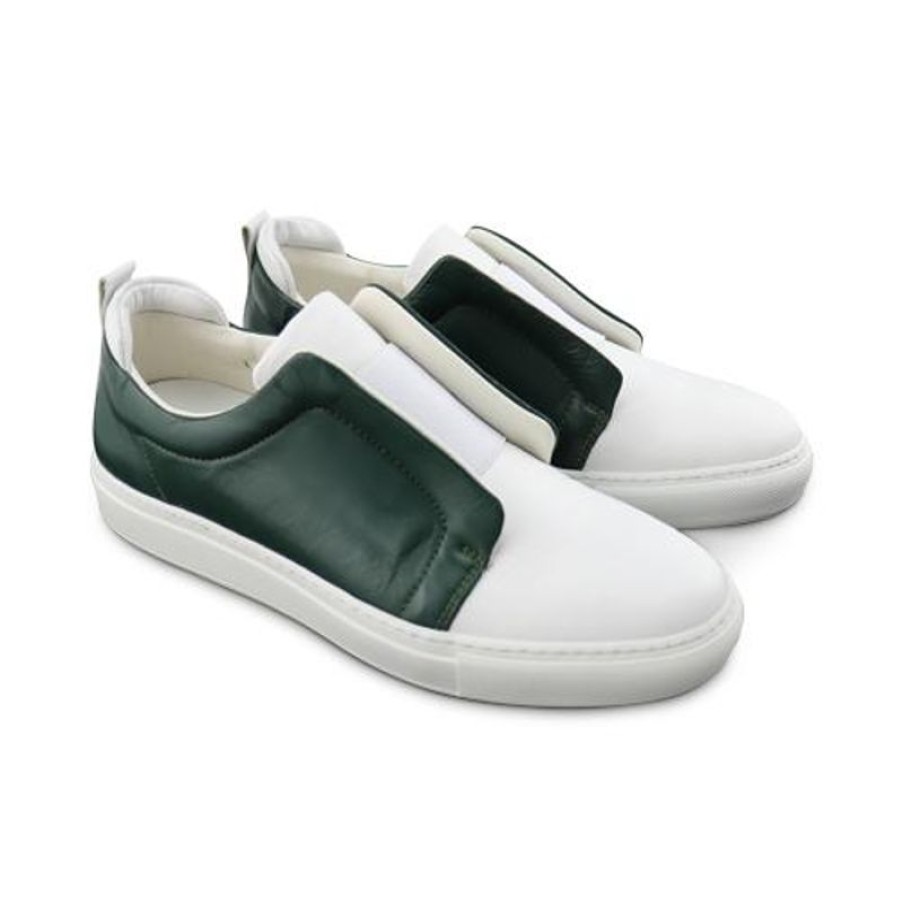 Uomo Otisopse | Sneakers In Pelle Bianco/Verde