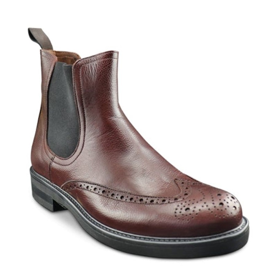 Uomo Otisopse | Stivaletti Vibram Bordeaux In Pelle Martellata