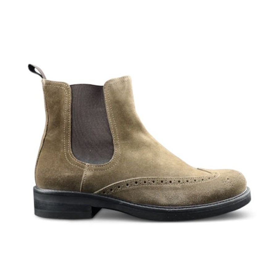 Uomo Otisopse | Stivaletti Vibram Beige In Camoscio