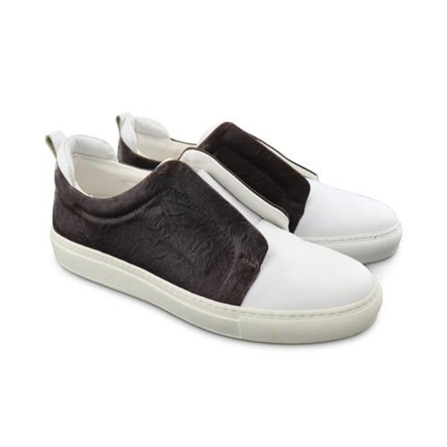 Uomo Otisopse | Sneakers In Pelle Bianco/Moro